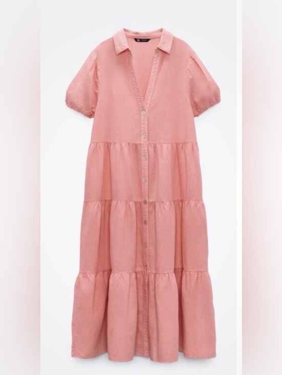 Zara Dresses & Skirts - Zara Midi Linen Tiered Dress
